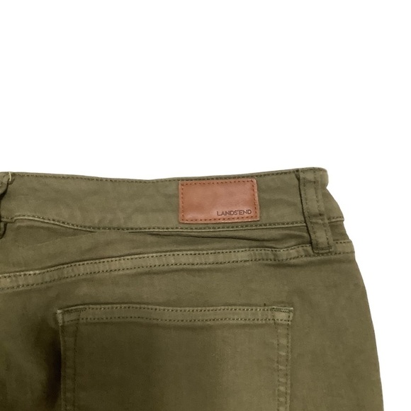 Lands’ End Jeans Sz 16 Not-too-low Rise Slim Olive - Picture 8 of 9